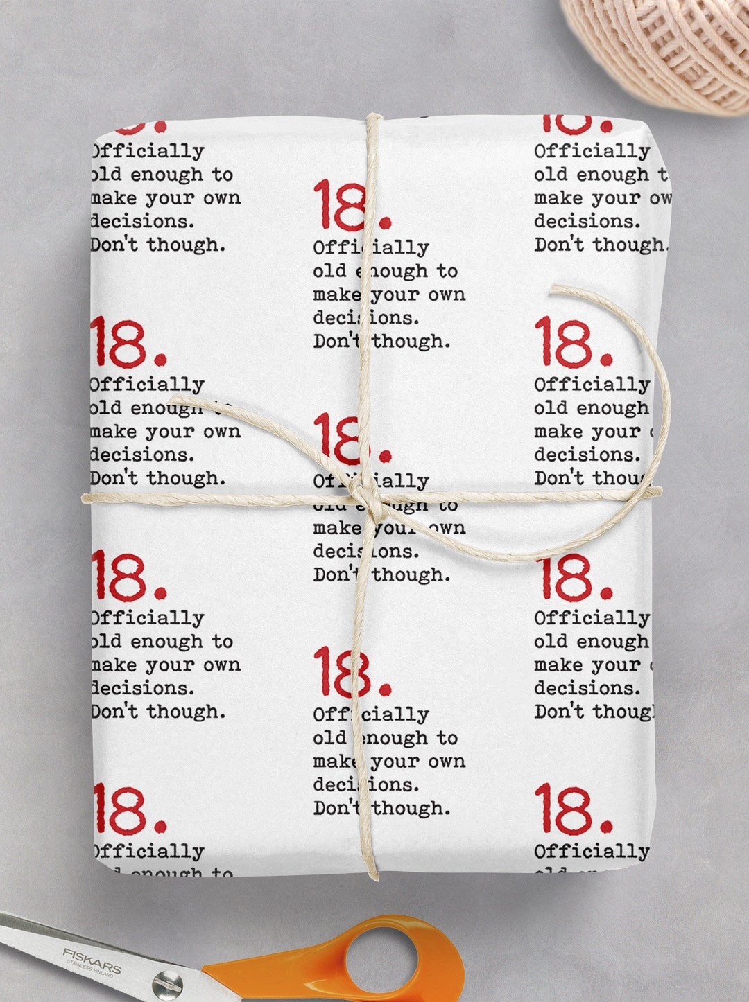 Funny 18th Birthday Gift Wrap for Boy Girl Friend Mate Etsy