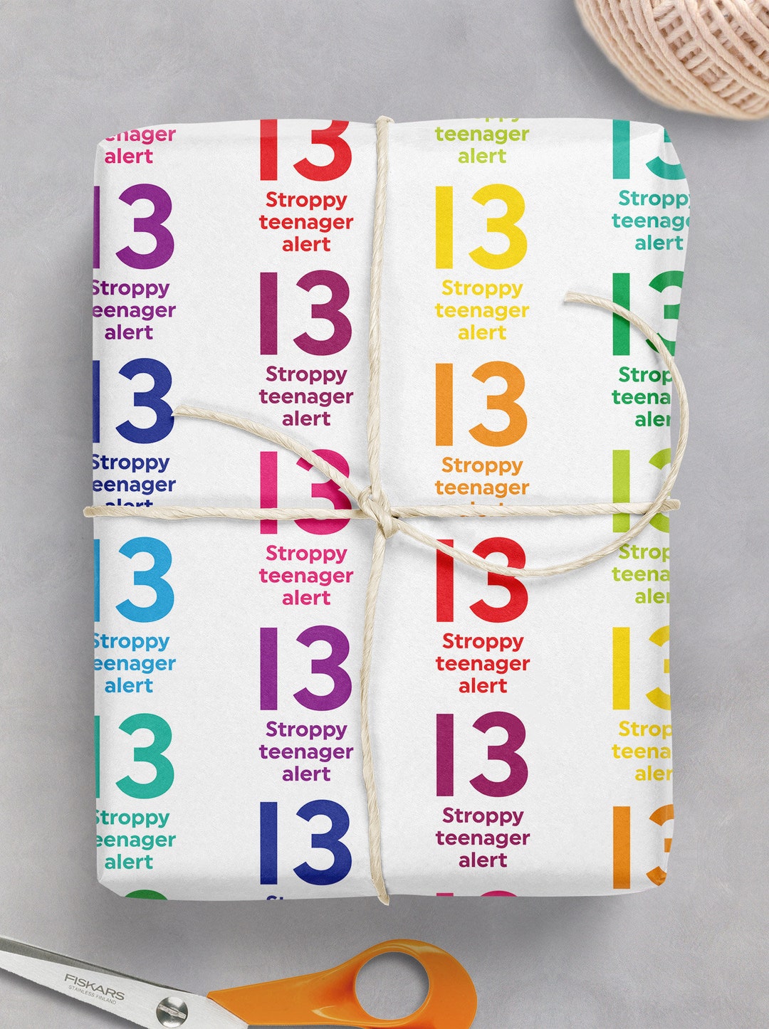 13th Teenager Birthday Personalised Gift Wrapping Paper Choose