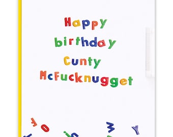 Cunty McFucknugget Birthday Card | funny rude | offensive inappropriate cheeky cards| for him | friend mate bestie | husband | boyfriend