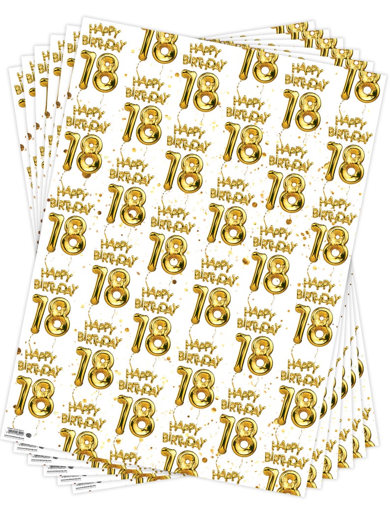 18th Birthday Gift Wrap For Boy Girl Friend Mate Bestie Son Daughter Niece Nephew Wrapping Paper For 18th Birthday image 5