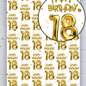 18th Birthday Gift Wrap For Boy Girl Friend Mate Bestie Son Daughter Niece Nephew Wrapping Paper For 18th Birthday image 6