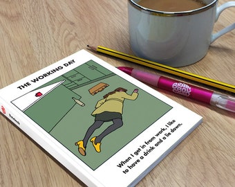 Modern Toss A6 Notebook | Funny Gifts for Him Her | Men Women Colleagues Friends Work-Mates | Cheeky Stationery Gift | Have Drink & Lie Down