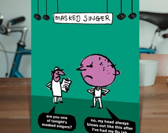 Official Modern Toss | Funny Birthday Cards For Men Women | Humour Cards | Him Her Friend Mate Bestie Colleague | Masked Singer Flu Jab