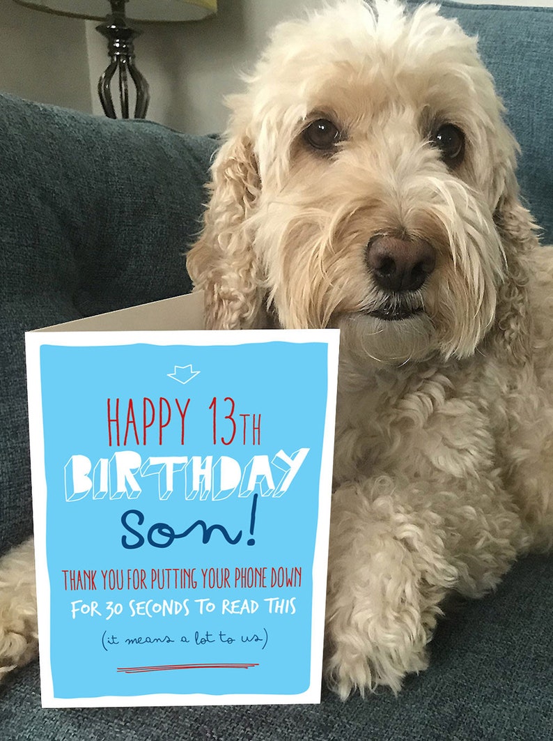 Funny 13th Birthday Card for Son Cheeky Son 13th Cards Etsy