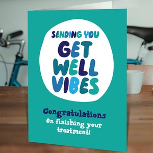 Get Well Soon Card | Cards for Her Him Men Women | Mate Friend Colleague | Congratulations on Finishing Your Treatment | Get Well Soon Vibes