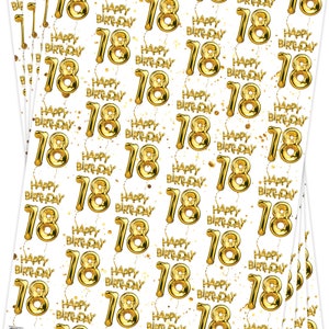 18th Birthday Gift Wrap For Boy Girl Friend Mate Bestie Son Daughter Niece Nephew Wrapping Paper For 18th Birthday image 4