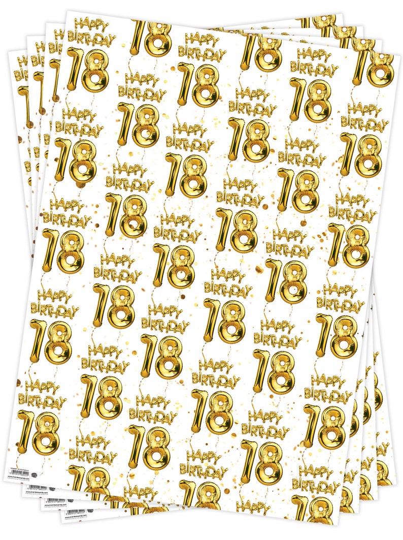 18th Birthday Gift Wrap For Boy Girl Friend Mate Bestie Son Daughter Niece Nephew Wrapping Paper For 18th Birthday image 4