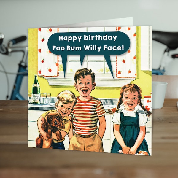 Funny Cards for Men Women | Funny Birthday Cards For Him Her | Rude Birthday Card for Mate Friend Brother Sister | Poo Bum Willy Silly Card