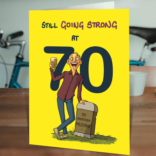 70th Birthday Card | 70th Cards For Men Him Husband Dad Grandad Uncle | Milestone Birthday Card - Going Strong at 70