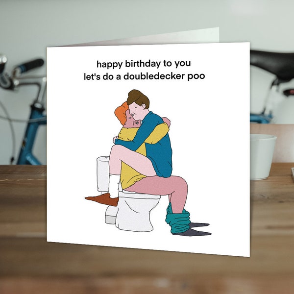 Funny Birthday Card | For Him Her | Friend Mate Bestie | Brother Sister Colleague | Obscure Humour | Doubledecker Poo Designed by Otherwhats