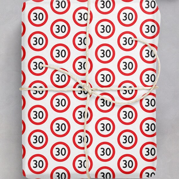 30th Birthday Gift Wrap | For Him Her | Friend Mate Bestie | Son Daughter | Men Women | Wrapping Paper For 30th Birthday