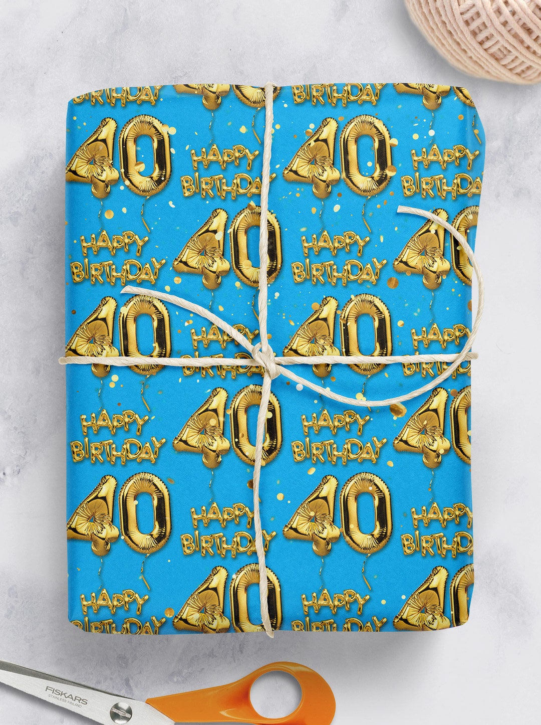 40th Birthday Gift Wrap for Him Her Friend Mate Bestie