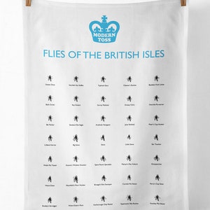 Modern Toss Funny Tea Towel | Fun Birthday Gift for Friend Colleague Girlfriend Boyfriend Husband Wife | Flies Of The British Isles T-Towel