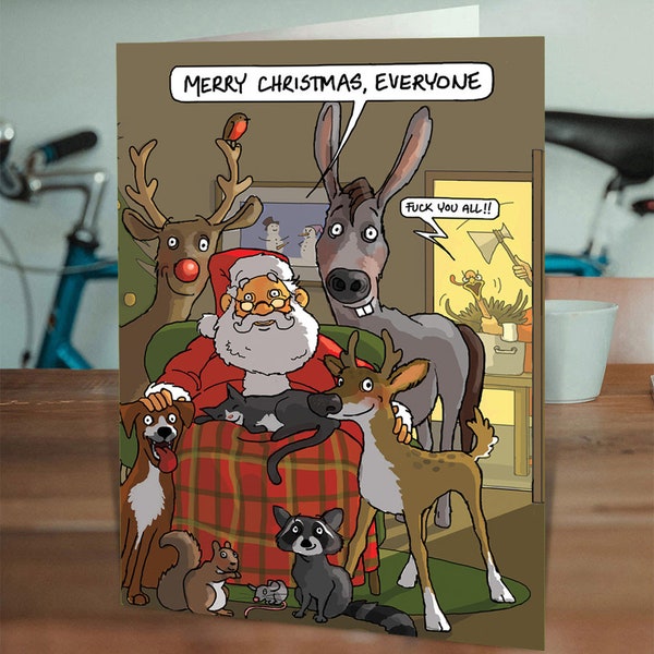Funny Christmas Card | For Him Her | Men Women | Friends Mates Besties | Hilarious Alternative Xmas Cards | Rude Turkey F*ck You All