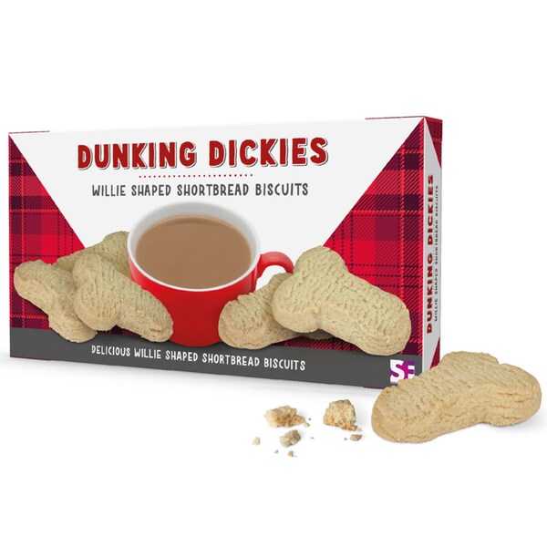 Dunking Dickies Shortbread Biscuits With A Difference!  | Novelty Food Gifts For Men or Women | Rude Willy Shaped Food | Naughty Fun Gifts