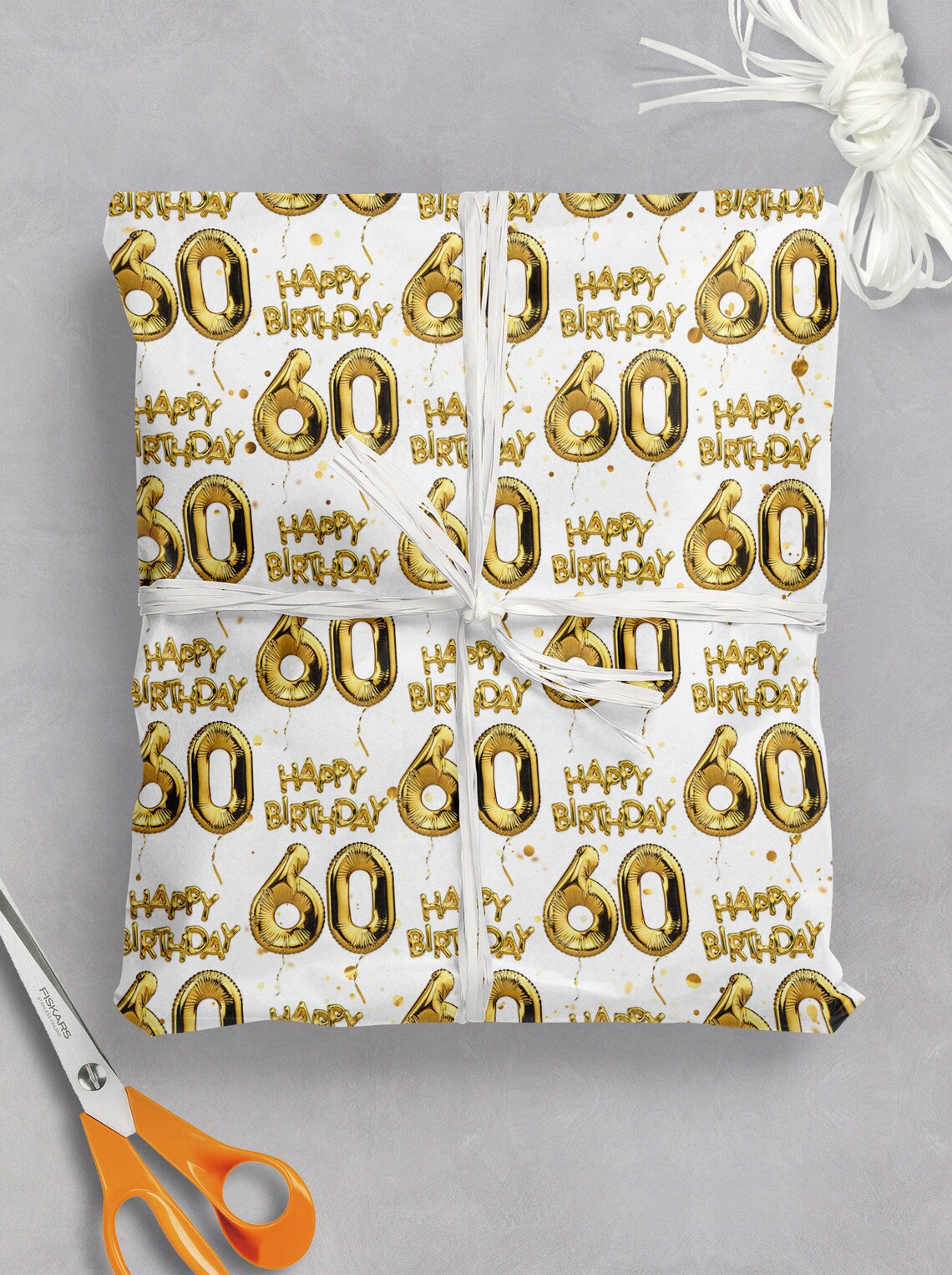 60th Birthday Gift Wrap For Him Her Friend Mate Bestie Etsy
