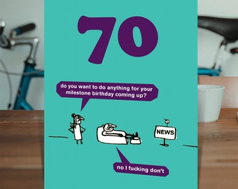 Funny 70th Birthday Card By Modern Toss | 70th Cards | Rude 70th Birthday Card | Cheeky Humour For Him Her | Mum Dad | Age 70 Milestone
