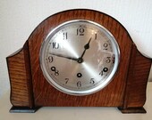 Vintage Garrard mantle clock westminster chime, wooden cased.