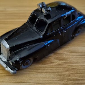 Vintage Budgie Wolsley Six-Eighty Police Car, No 5, Die Cast, 1957, Black, Rare.
