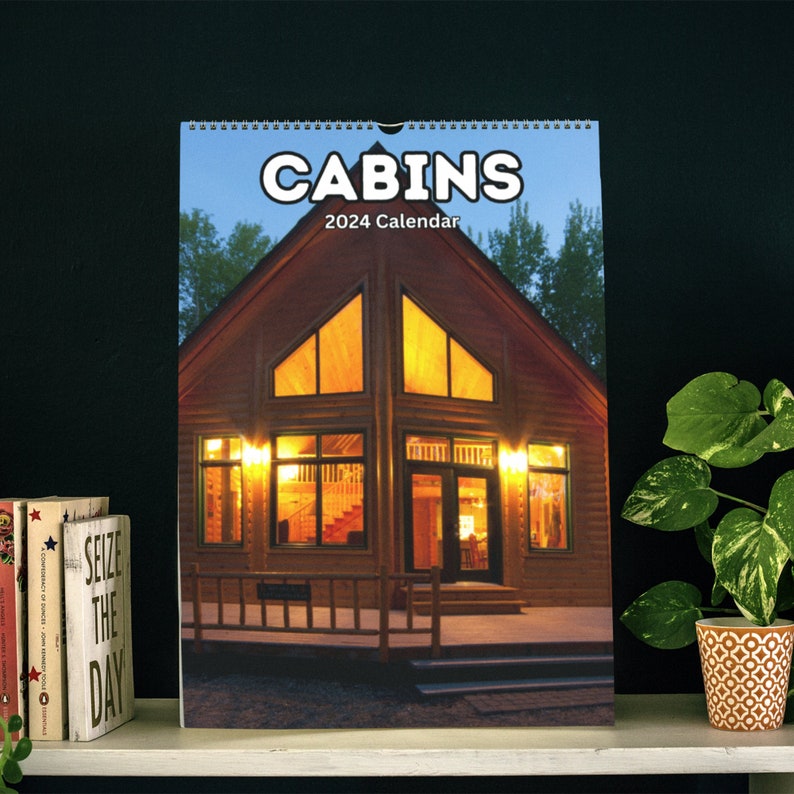 Cabins Wall Calendar 2024 Etsy