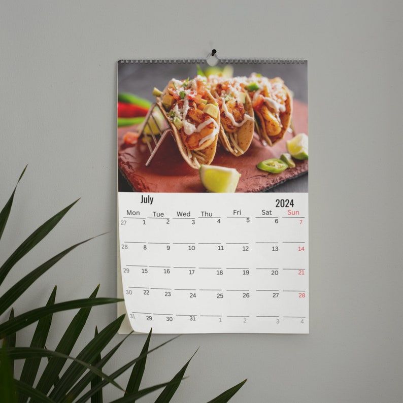 Tacos Wall Calendar 2024 Etsy