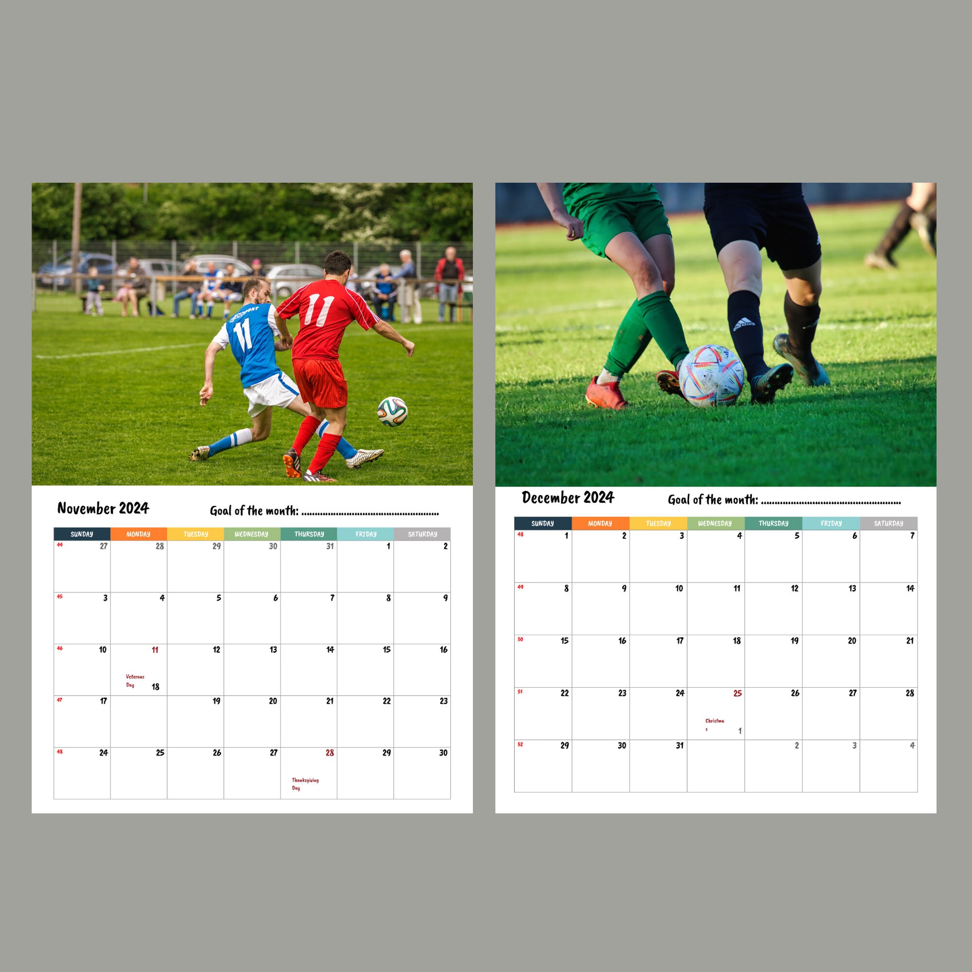Football Wall Calendar 2024 Etsy
