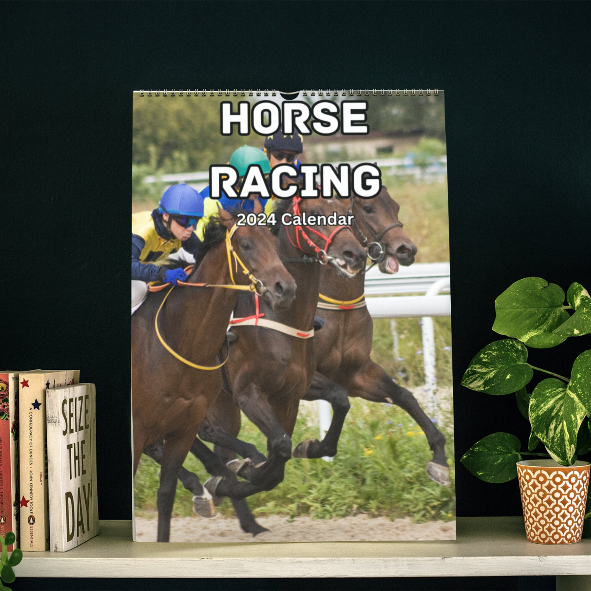Horse Racing Wall Calendar 2024 Etsy