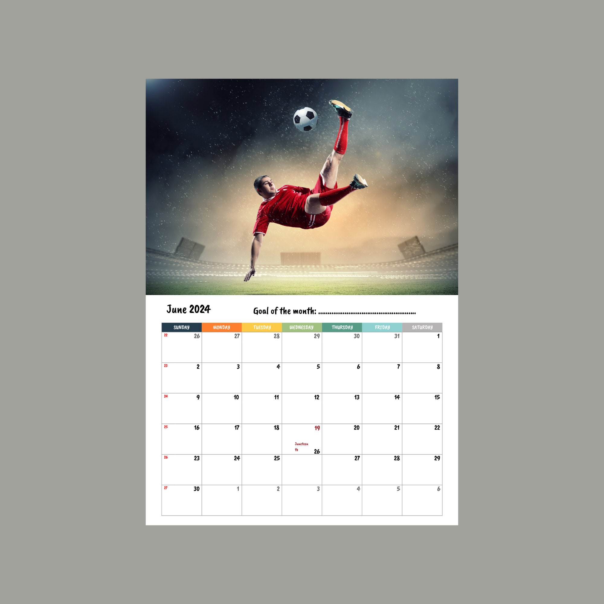 Football Wall Calendar 2024 Etsy