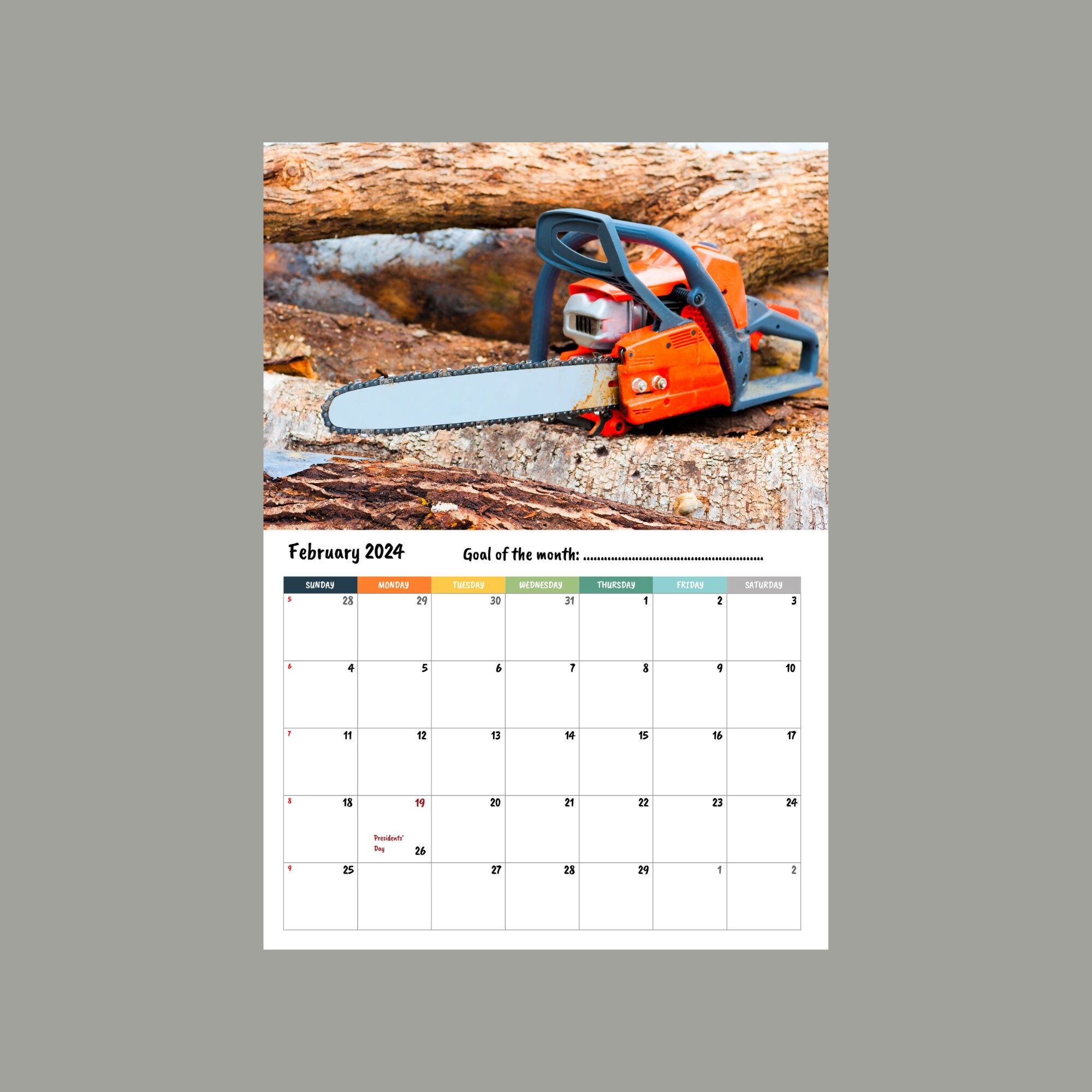 Lumberjack Wall Calendar 2024 Etsy
