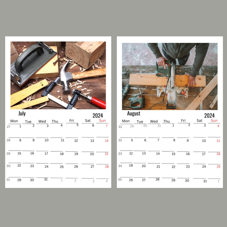 Union Carpenter Calendar 2025 Jaclin Tabina