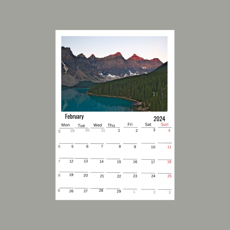 Banff National Park Wall Calendar 2024 Etsy