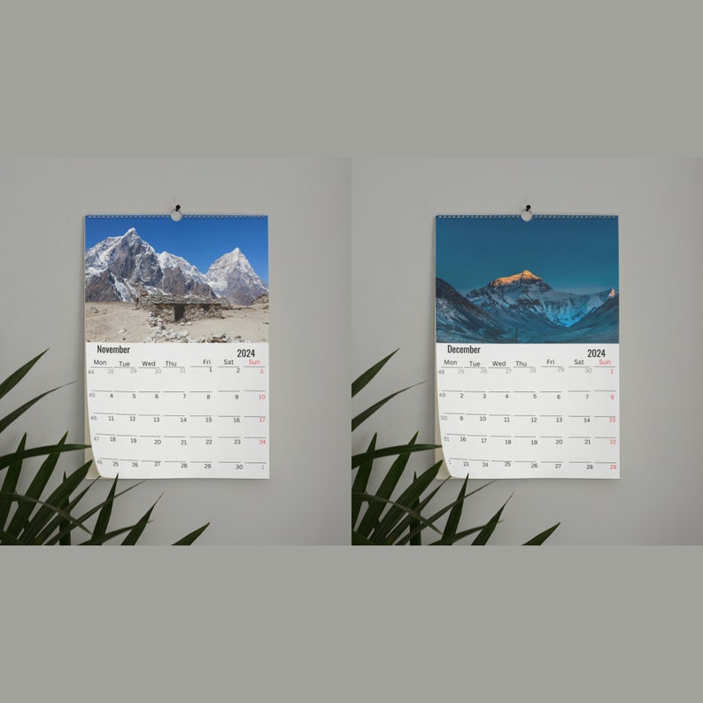 Mount Everest Wall Calendar 2024 Etsy