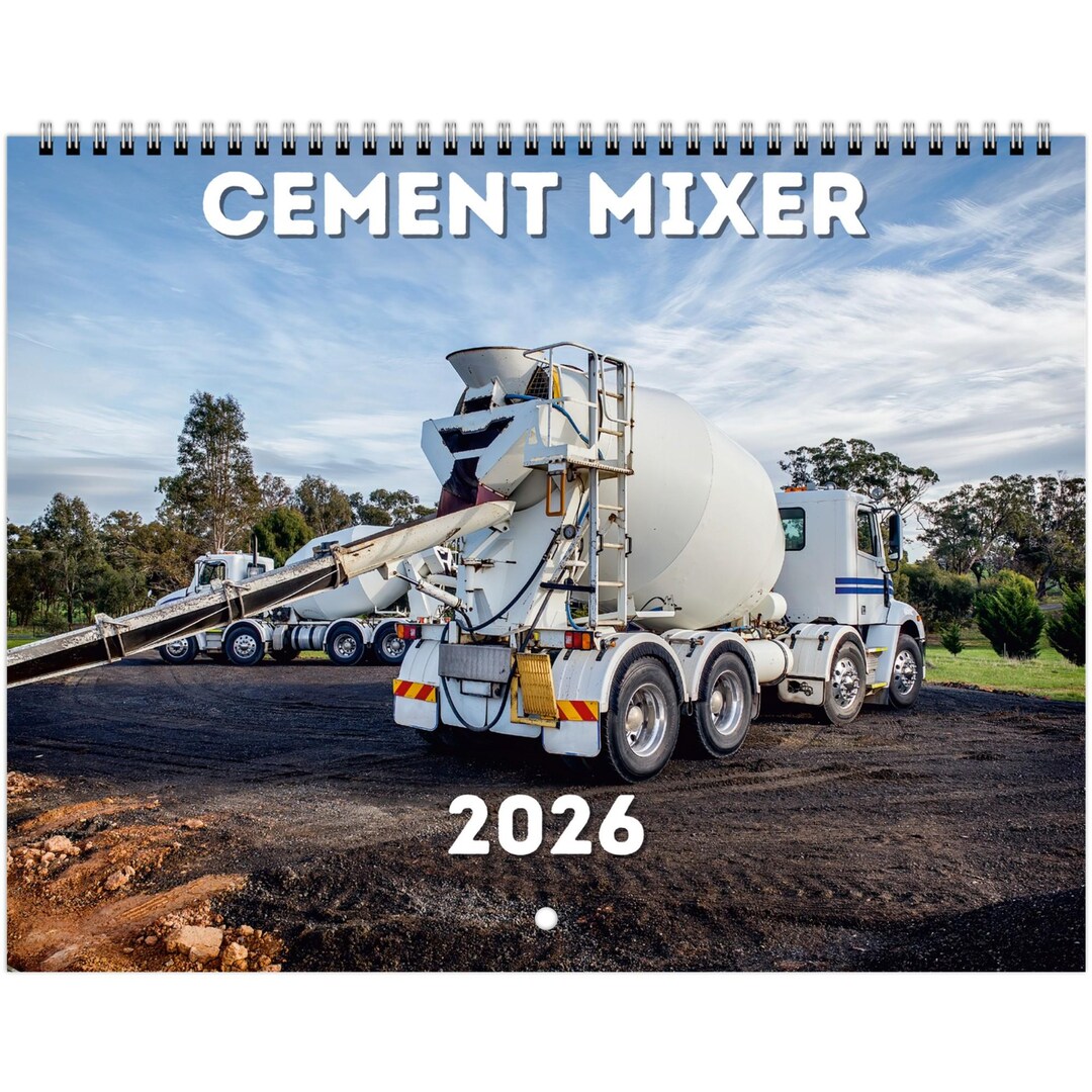 Concrete Mixer Wall Calendar 2026 - Etsy Australia