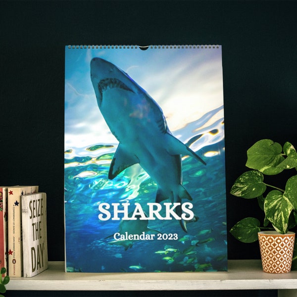 Shark Wall Calendar Etsy
