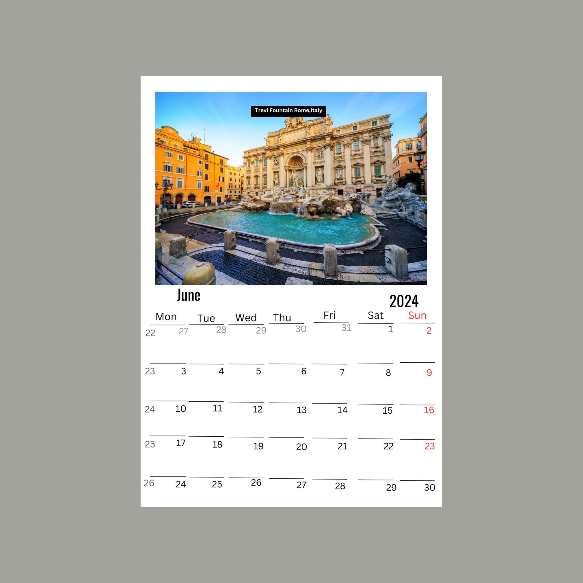 Europe Wall Calendar 2024 Etsy