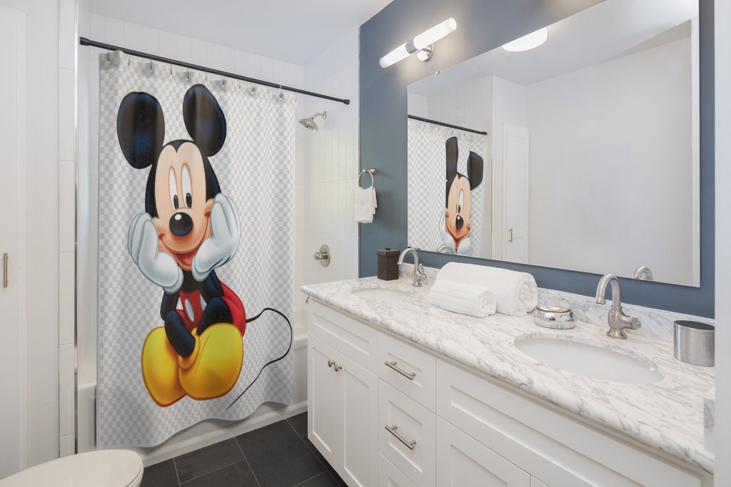 Disney Shower Curtaindisney Shower Curtainslong Disney Etsy
