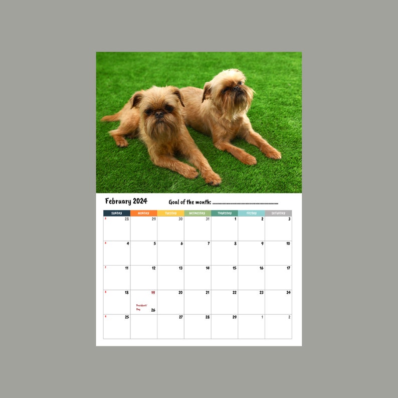 Brussels Griffon Calendar 2024 Etsy