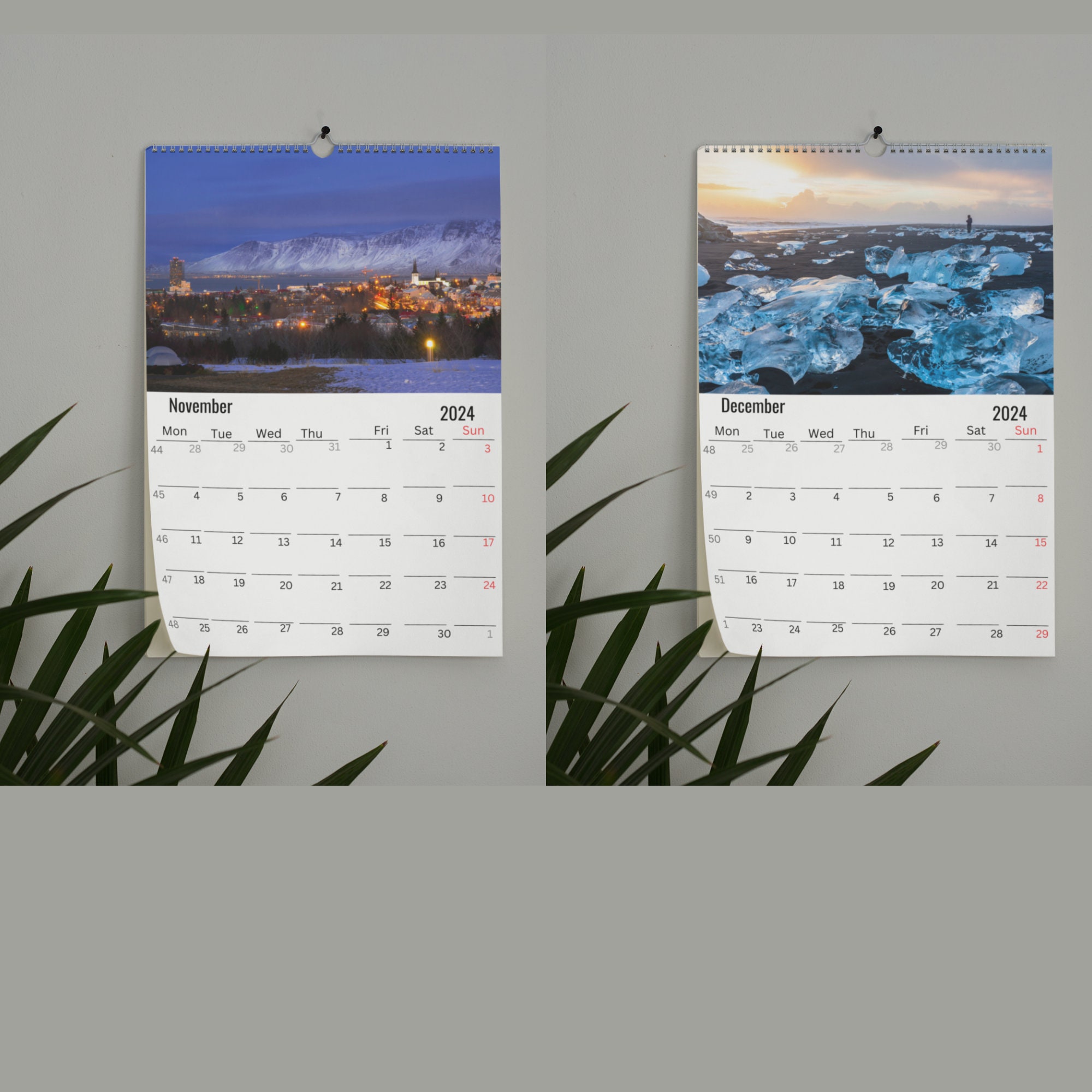 Iceland Wall Calendar 2024 Etsy