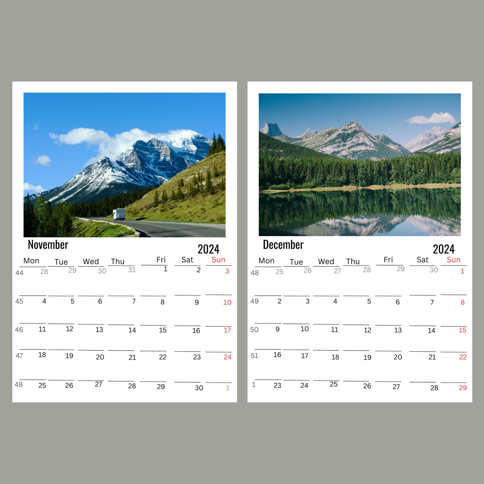Banff National Park Wall Calendar 2024 Etsy