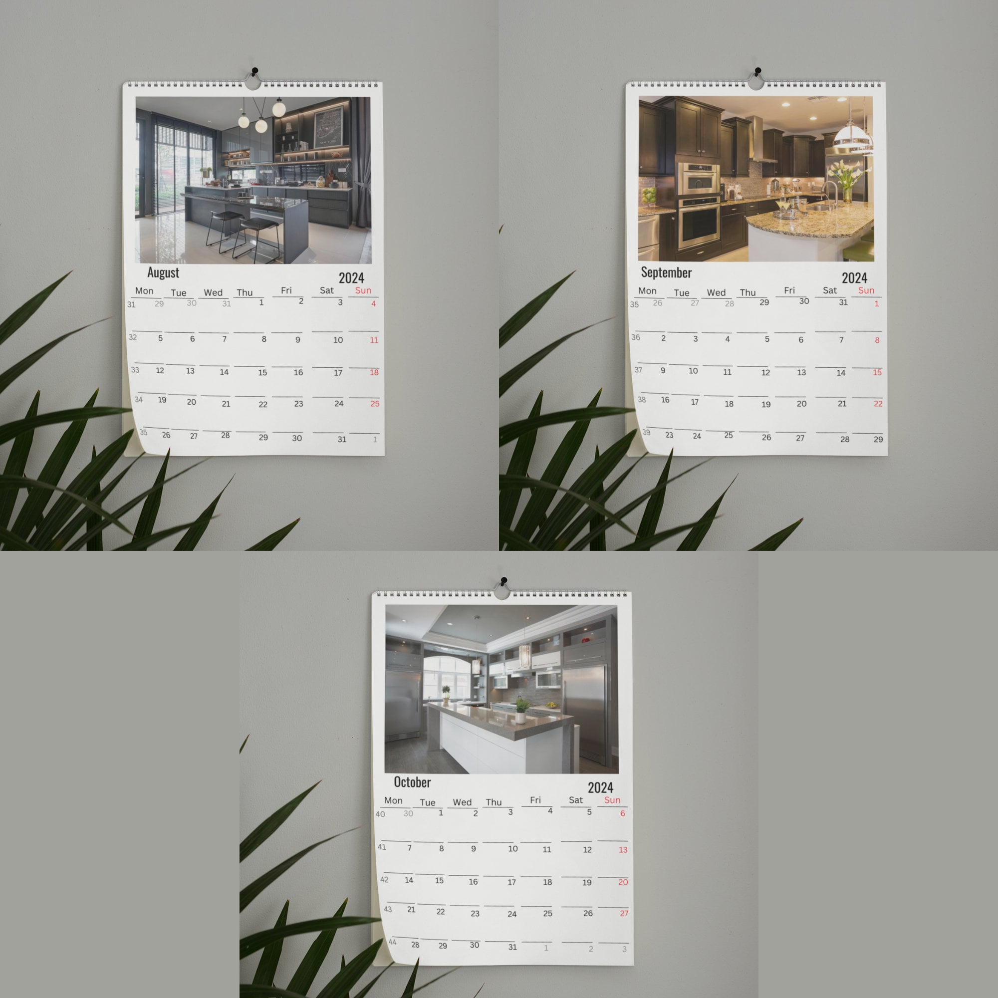 Kitchen Wall Calendar 2024 Etsy