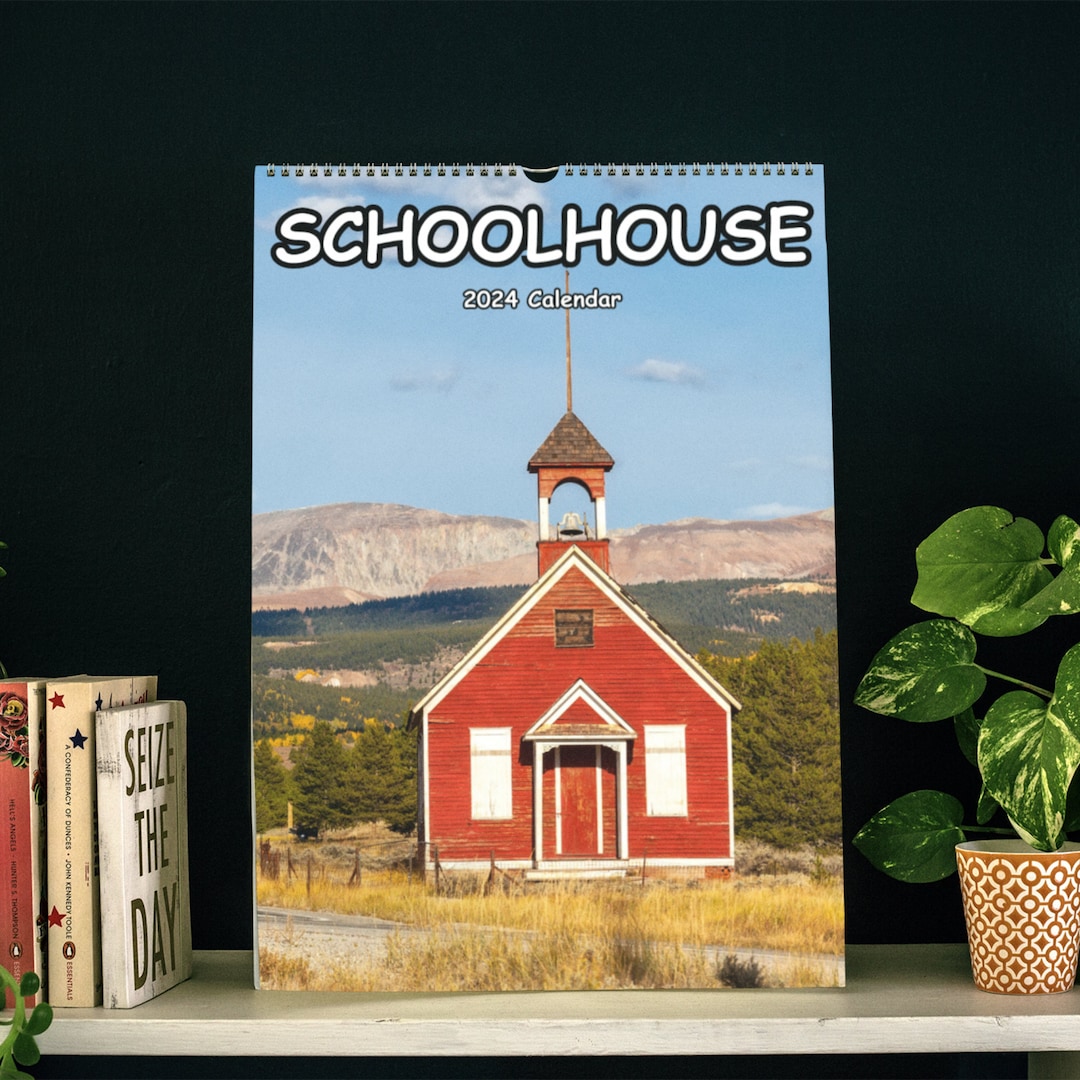 Schoolhouse Wall Calendar 2024 Etsy