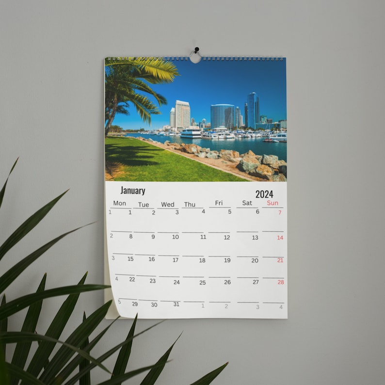 San Diego Wall Calendar 2024 Etsy