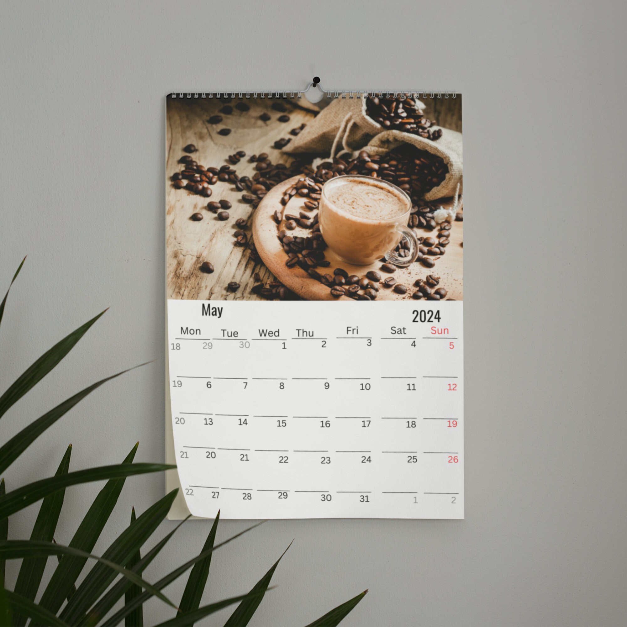 Coffee Wall Calendar 2024 Etsy