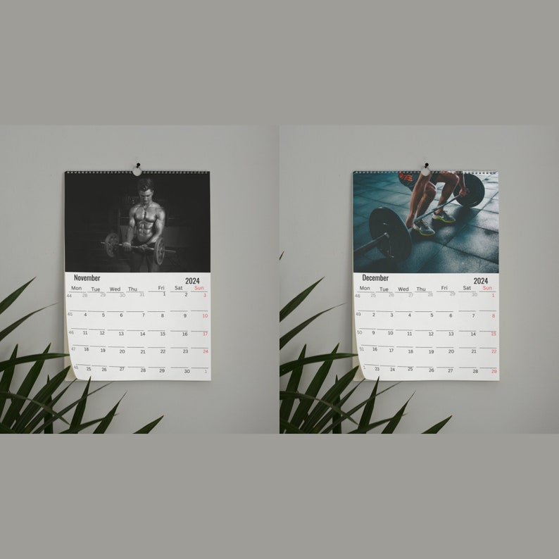 Fitness Wall Calendar 2024 Etsy