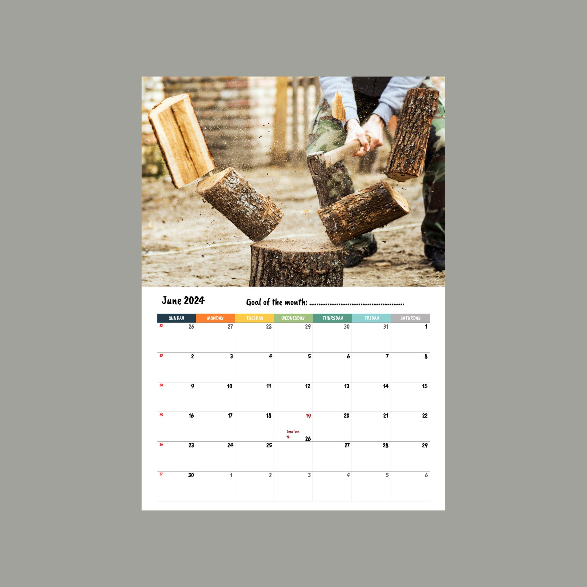 Lumberjack Wall Calendar 2024 Etsy