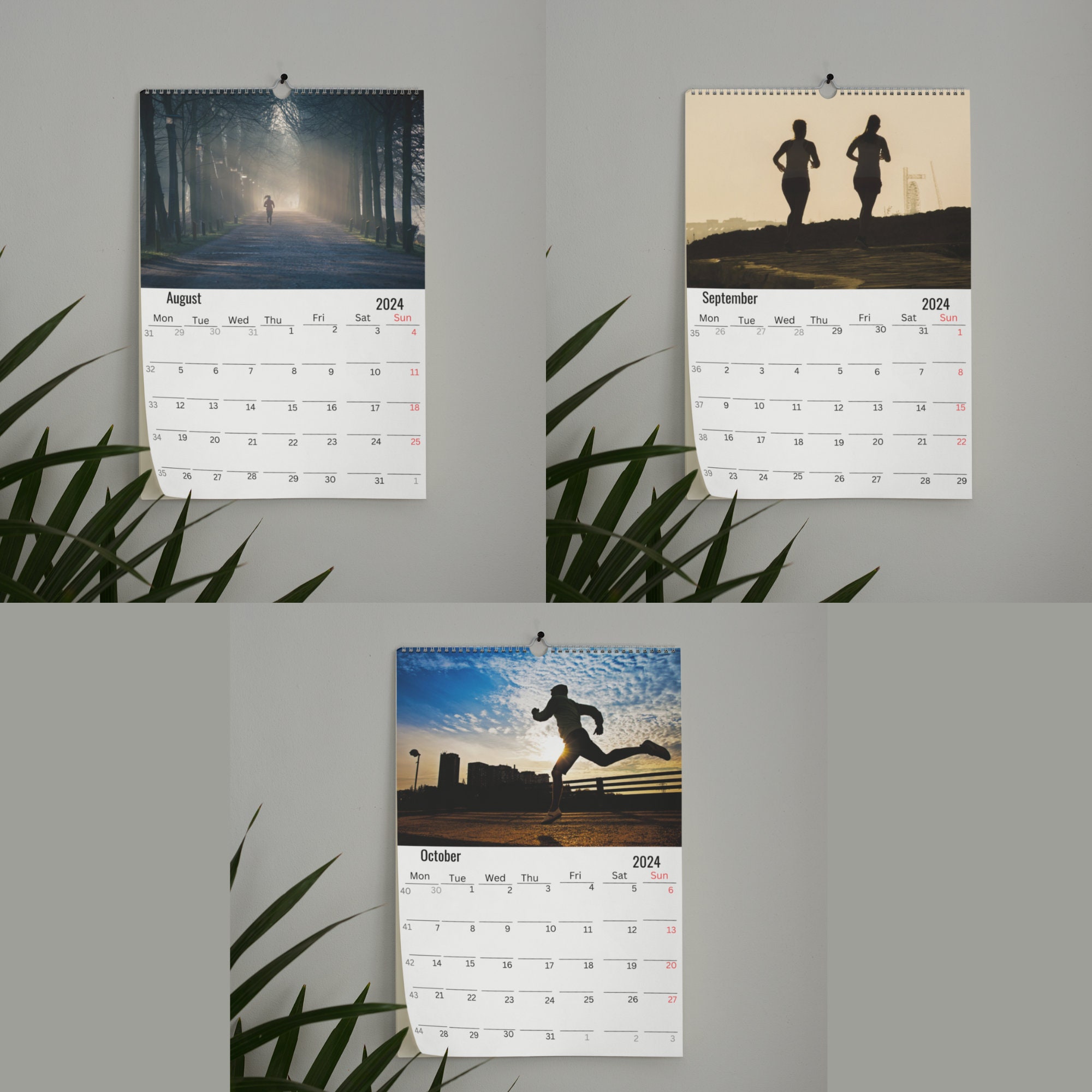 Running Wall Calendar 2024 Etsy
