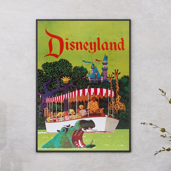 Disneyland Poster Print, Disneyland Travel Poster, Disneyland Print, Disneyland Wall Decor, Disneyland Print, Framed Disneyland Poster