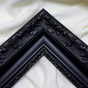 Ornate Black Baroque Picture Frame - 3 3/4″ Wide - Custom Sizes