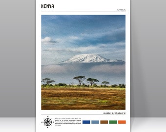 Kenya Digital Download, Kenya Poster Print, Kenya Poster, Kenya Print, Kenya Photo, Kenya Wall Art, Kenya Travel Poster, Africa Poster Print