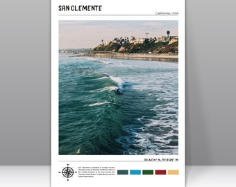 San Clemente Digital Download, San Clemente Poster Print, San Clemente Poster, San Clemente Print, San Clemente Travel Print, California